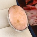 Pink Opal Ring Size US 9 Sterling Silver 925 (RS109-60)