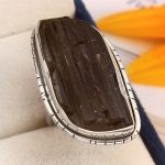 Raw Black Tourmaline Ring Size US 9 925 Sterling Silver (RS16-99)
