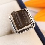 Raw Black Tourmaline Ring Size US 7 925 Sterling Silver (RS16-103)