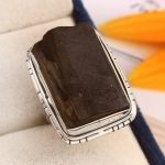 Raw Black Tourmaline Ring Size US 8 925 Sterling Silver (RS16-106)