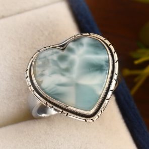 Larimar Ring Size US 10 Sterling Silver 925 (RS109-85)