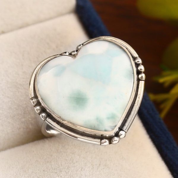 Larimar Ring Size US 10 Sterling Silver 925 (RS109-95)