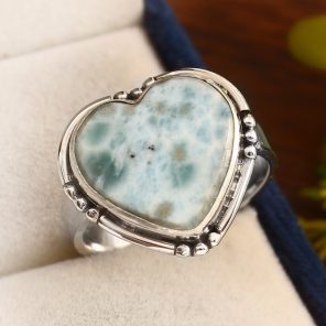 Larimar Ring Size US 11 Sterling Silver 925 (RS109-96)