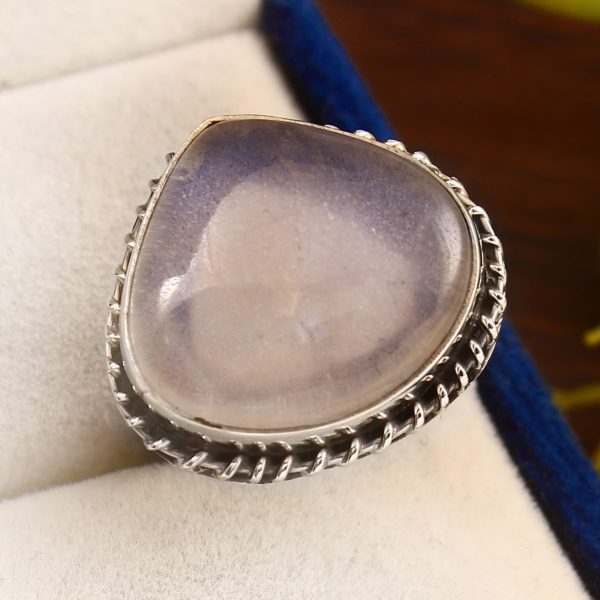 Rainbow Moonstone Doublet  Ring Size US 7 Sterling Silver 925 (RS109-105)
