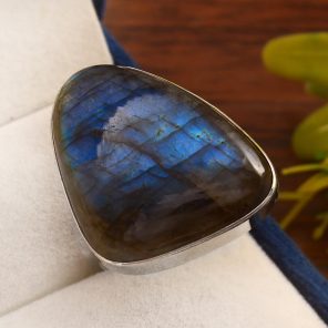 Labradorite Ring Size US 11 Sterling Silver 925 (RS109-55)