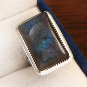 Labradorite Ring Size US 7 Sterling Silver 925 (RS109-57)
