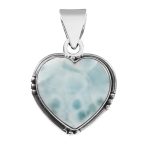 Larimar Heart Pendant Sterling Silver 925 (REXT46-75)