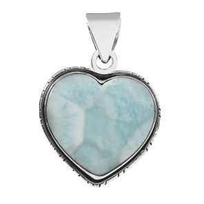 Larimar Heart Pendant Sterling Silver 925 (REXT46-89)