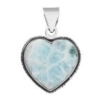 Larimar Heart Pendant Sterling Silver 925 (REXT46-90)
