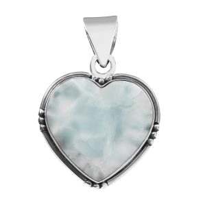 Larimar Heart Pendant Sterling Silver 925 (REXT46-79)
