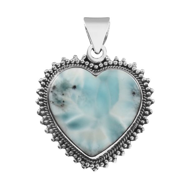 Larimar Heart Pendant Sterling Silver 925 (REXT46-72)
