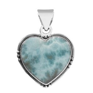 Larimar Heart Pendant Sterling Silver 925 (REXT46-80)