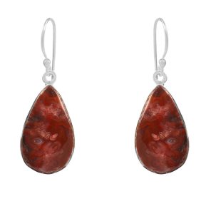 Crazy Lace Agate 1.25" Sterling Silver Earring 925 (REXT46-5)