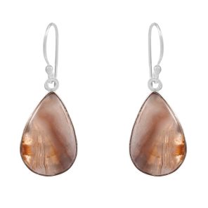 Botswana Lace Agate 1.5" Sterling Silver Earring 925 (RS109-121)