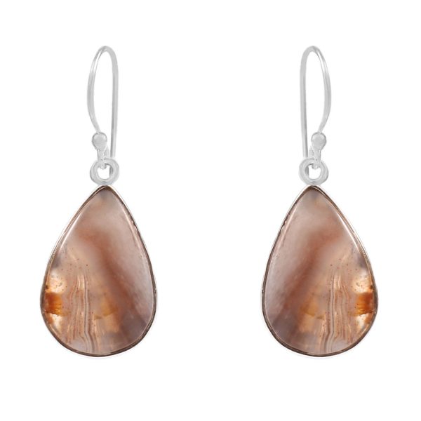 Botswana Lace Agate 1.5" Sterling Silver Earring 925 (RS109-121)