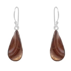 Botswana Lace Agate 1.25" Sterling Silver Earring 925 (RS109-130)