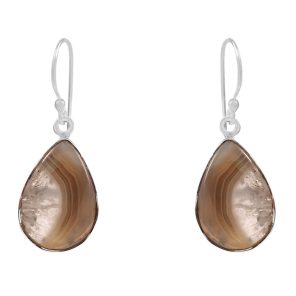 Botswana Lace Agate 1.25" Sterling Silver Earring 925 (RS109-132)