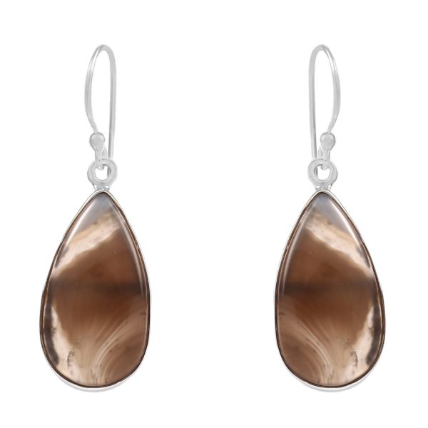 Botswana Lace Agate 1.5" Sterling Silver Earring 925 (RS109-134)
