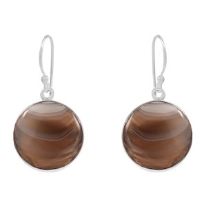 Botswana Lace Agate 1.25" Sterling Silver Earring 925 (RS109-143)