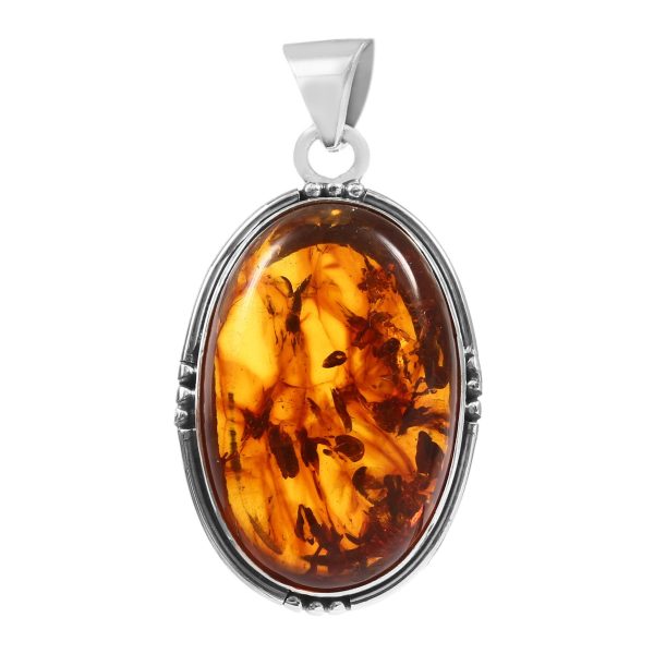Amber 1.5" Sterling Silver Pendant 925 (RS112-101)