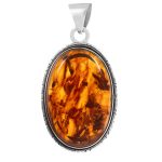 Amber 1.5" Sterling Silver Pendant 925 (RS112-96)