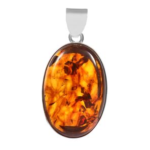 Amber 1.5" Sterling Silver Pendant 925 (RS112-84)