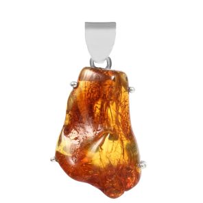 Amber 1.25" Sterling Silver Pendant 925 (RS112-86)