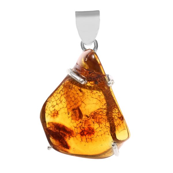 Amber 1.5" Sterling Silver Pendant 925 (RS112-87)