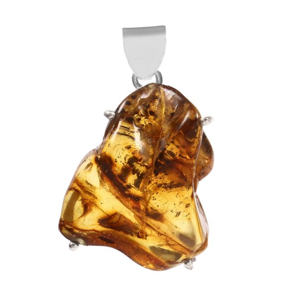 Amber 1.5" Sterling Silver Pendant 925 (RS112-90)