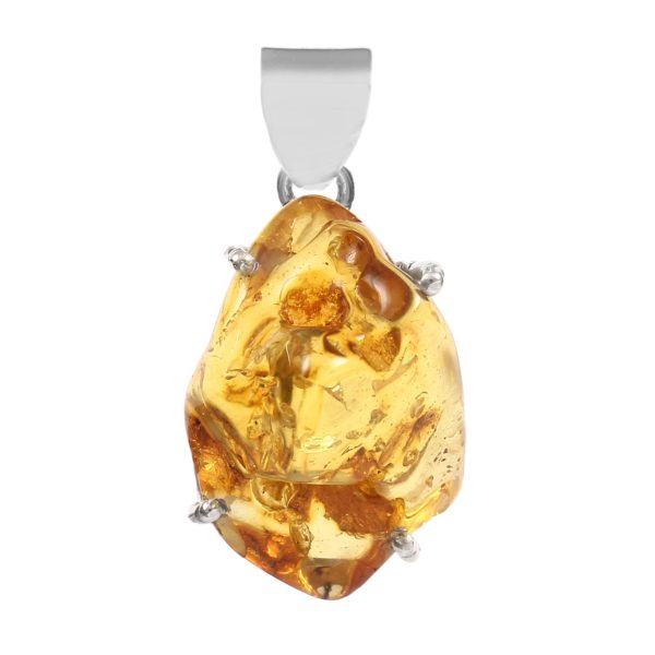 Amber 1.25" Sterling Silver Pendant 925 (RS112-92)
