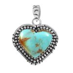 Kingman Turquoise 1.25" Sterling Silver Pendant 925 (RS110-155)