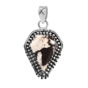 White Buffalo Turquoise 1.25" Sterling Silver Pendant 925 (RS110-149)
