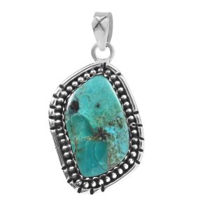 Mohave Turquoise 1.25" Sterling Silver Pendant 925 (RS110-160)