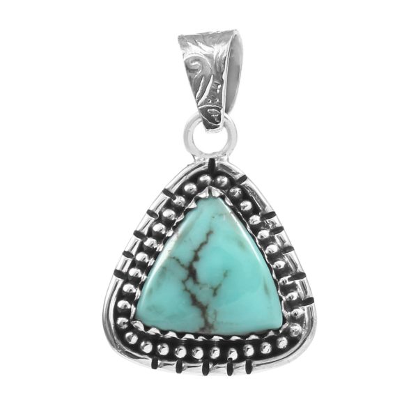Kingman Turquoise 1" Sterling Silver Pendant 925 (RS110-163)