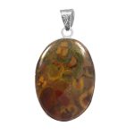 Fruit Jasper 1.6" Sterling Silver Pendant 925 (RS111-92)