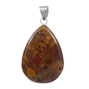 Fruit Jasper 1.6" Sterling Silver Pendant 925 (RS111-93)