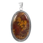 Fruit Jasper 2" Sterling Silver Pendant 925 (RS111-88)