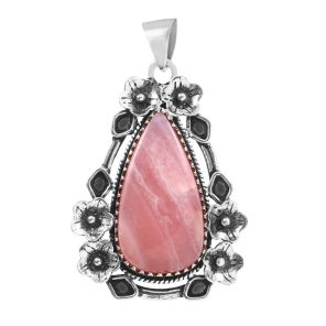 Pink Opal 1.75" Sterling Silver Pendant 925 (RS111-102)