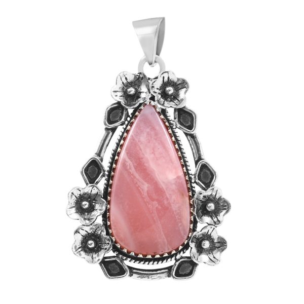 Pink Opal 1.75" Sterling Silver Pendant 925 (RS111-102)
