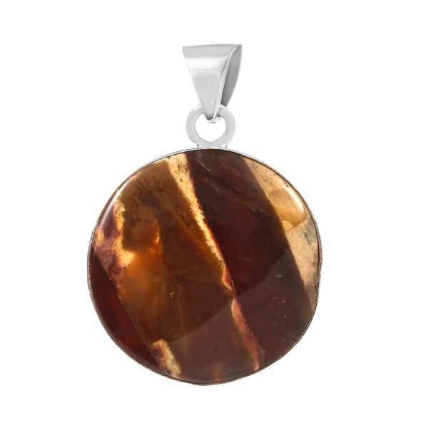 Peanut Wood Jasper 1.5" Sterling Silver Pendant 925 (RS111-113)