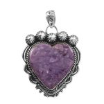 Charoite 1.8" Sterling Silver Pendant 925 (RS111-107)