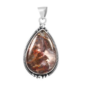 Copper Chrysocolla 1.6" Sterling Silver Pendant 925 (RS111-76)