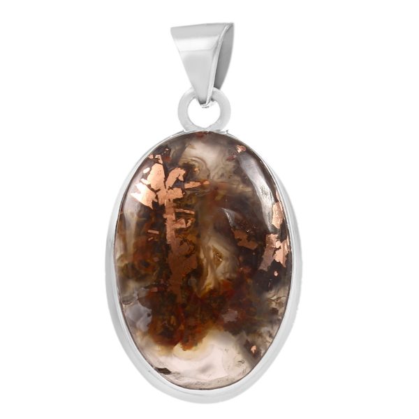 Copper Chrysocolla 1.3" Sterling Silver Pendant 925 (RS111-83)