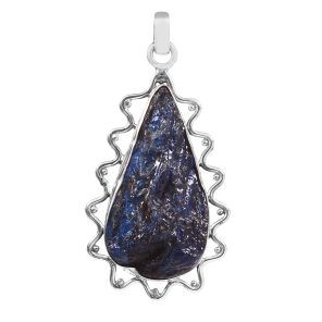 Blue Dyed Labradorite 2" Sterling Silver Pendant 925 (RS111-97)