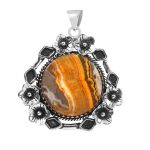 Bumble Bee Jasper 1.5" Sterling Silver Pendant 925 (RS111-101)