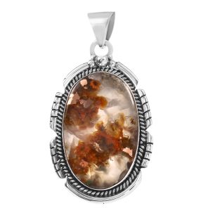 Copper Chrysocolla 1.5" Sterling Silver Pendant 925 (RS111-81)
