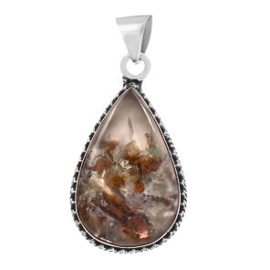 Copper Chrysocolla 1.6" Sterling Silver Pendant 925 (RS111-78)