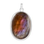 Purple labradorite 1.75" Sterling Silver Pendant 925 (RS111-37)