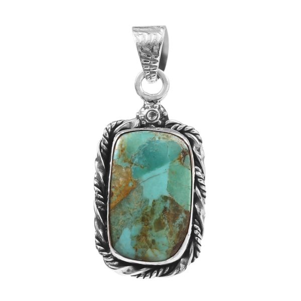 Mohave Turquoise 1.25" Sterling Silver Pendant 925 (RS110-171)