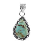 Mohave Turquoise 1" Sterling Silver Pendant 925 (RS110-172)